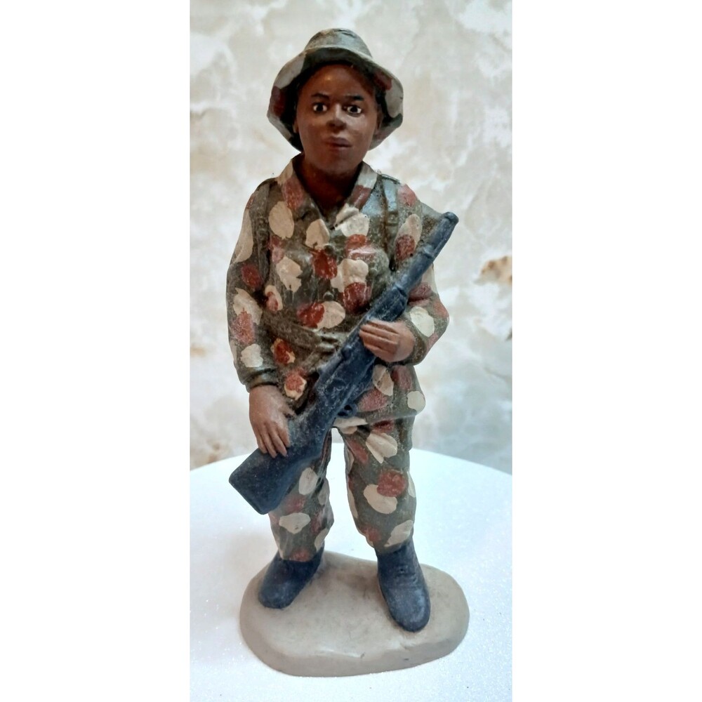 Vintage Black African American Soldier Figure Signed CMM '91